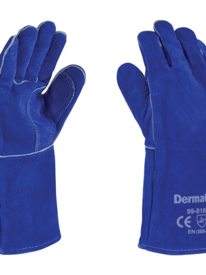 guante soldador azul
