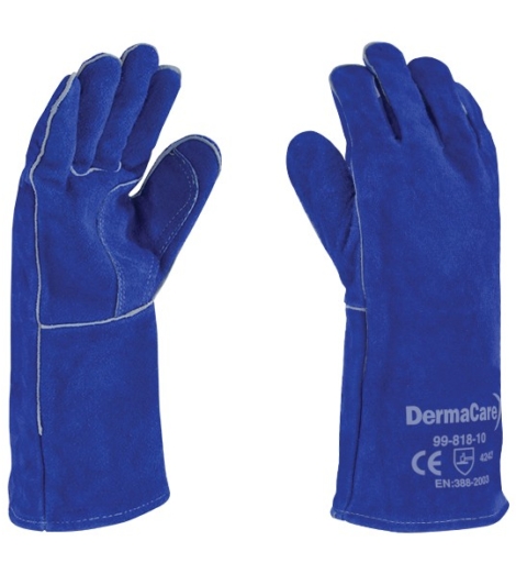 guante soldador azul