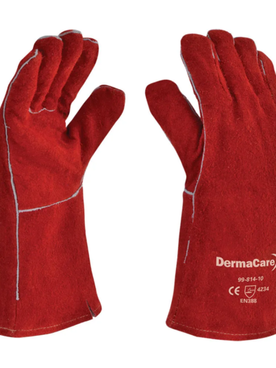 guante soldador rojo